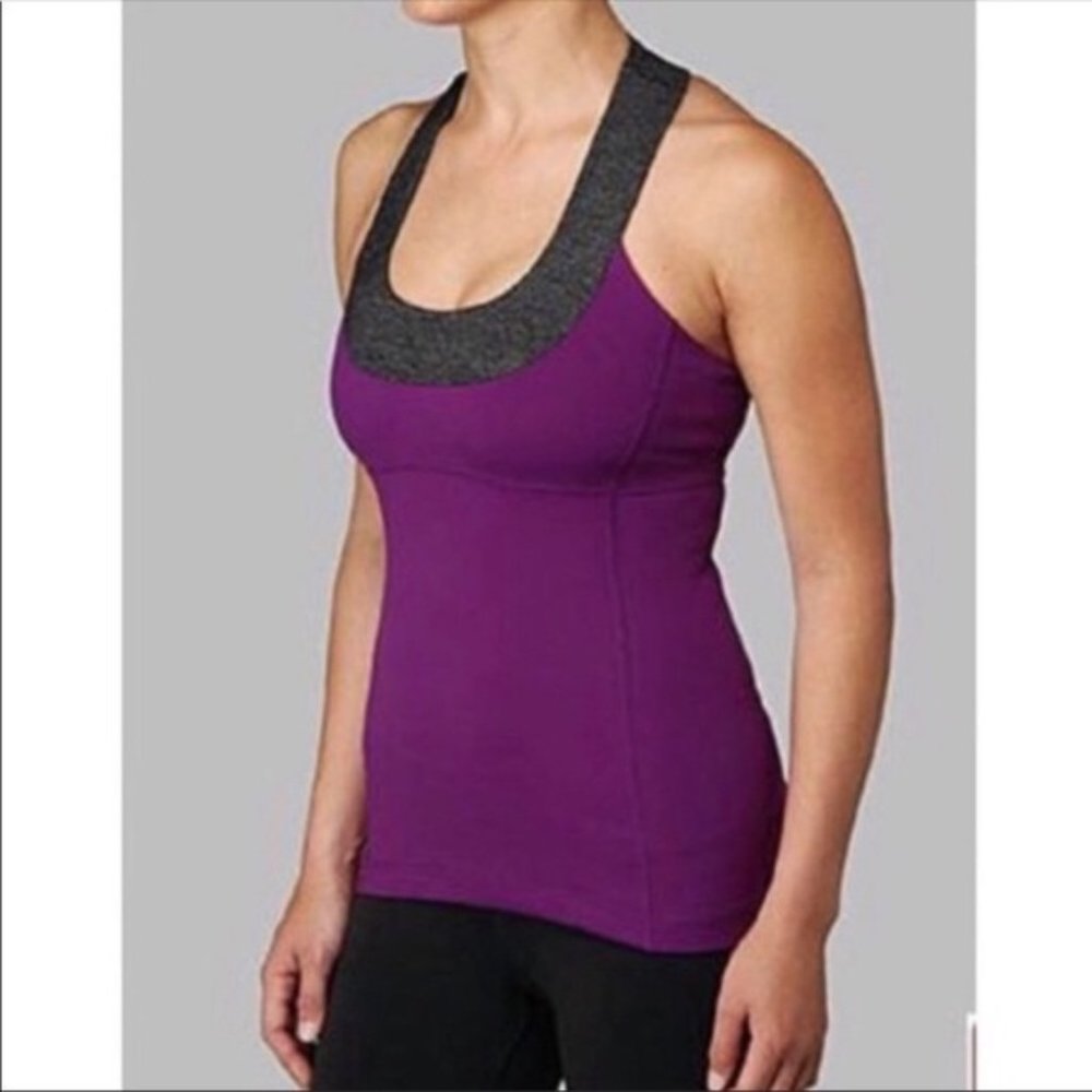 lululemon athletica Purple Tank with Charcoal Trim